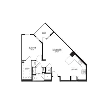 Cedar floor plan at Heather Farm, 1 bed, 1 bath, 876 sq. ft.